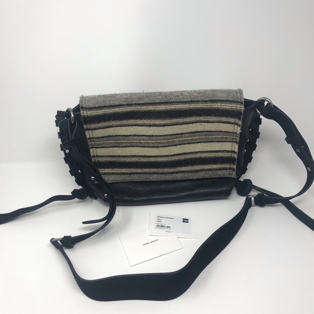 ISABEL MARANT ‘Asli’ Wool Leather Crossbody Bag - Picture 6 of 8